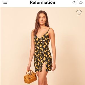 Reformation Mini Dress. Lemon Drop.